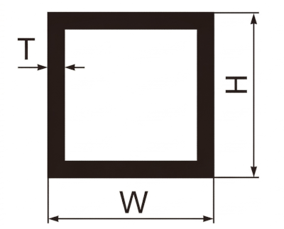 profilo in alluminio sezione quadrata