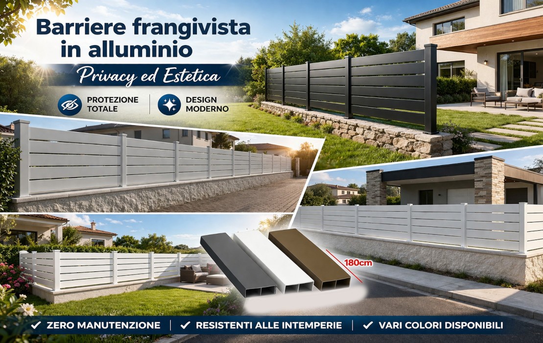 Barriere frangivista in alluminio: privacy sul confine tra case, giardini e terrazzi condominiali